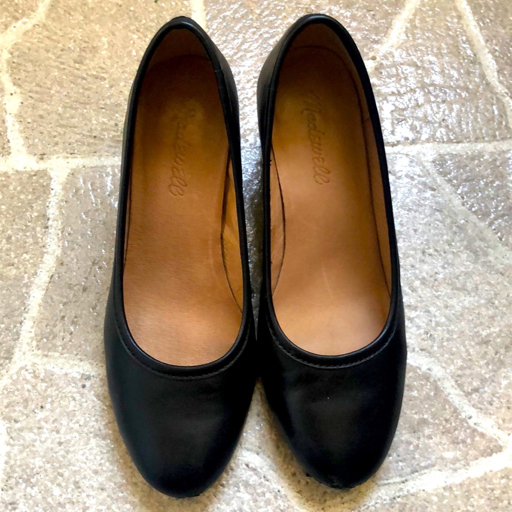 Madewell Black Leather Pumps 5.5